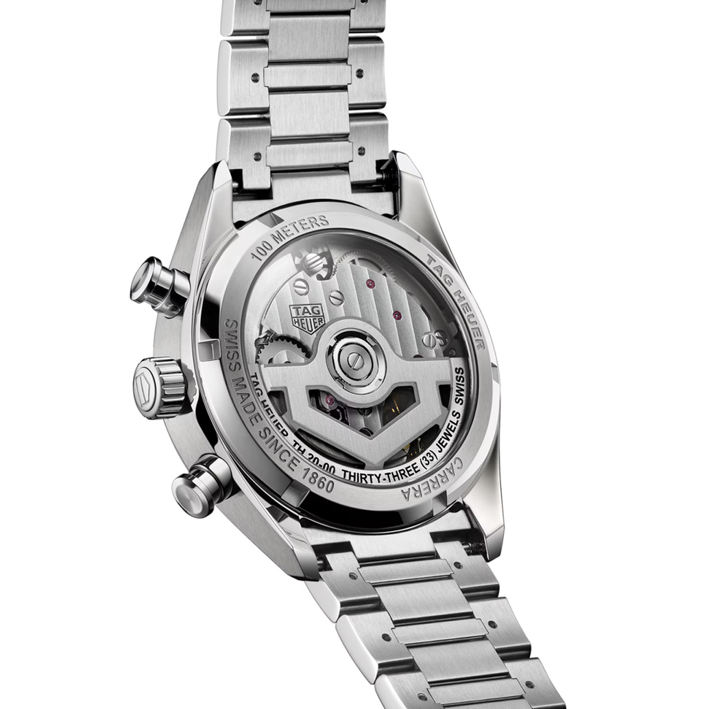 TGHR Carrera Chronograph Watch with Stainless Steel Bracelet