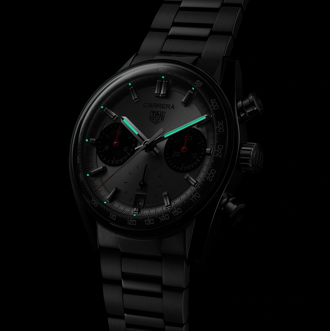 TGHR Carrera Chronograph Watch with Stainless Steel Bracelet