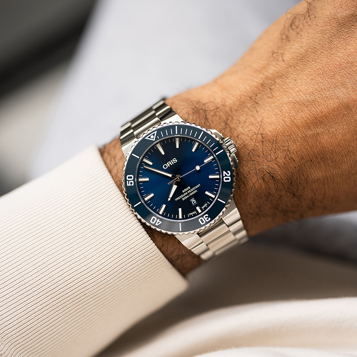 ORS Aquis Date Watch with Stainless Steel Bracelet, 43.50mm