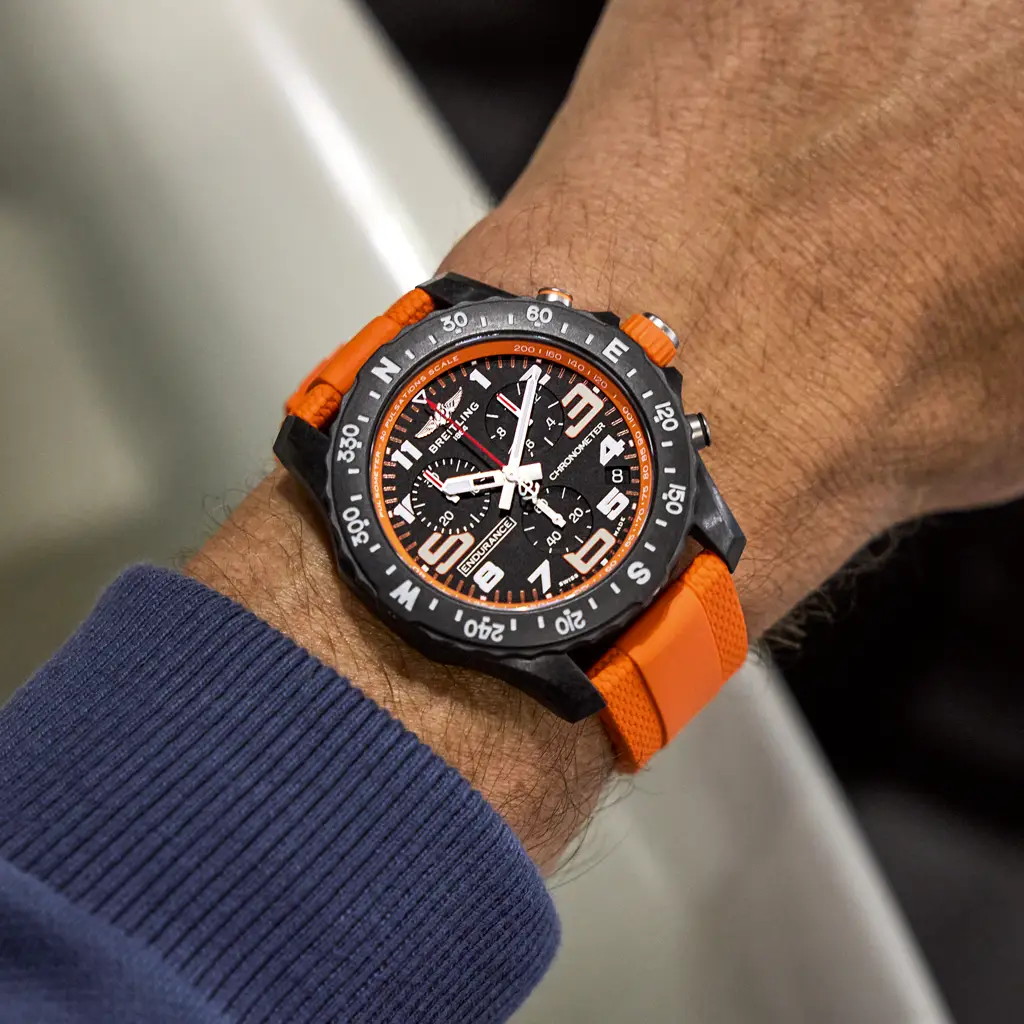 BRT Endurance Pro 44 Watch with Orange Rubber Strap