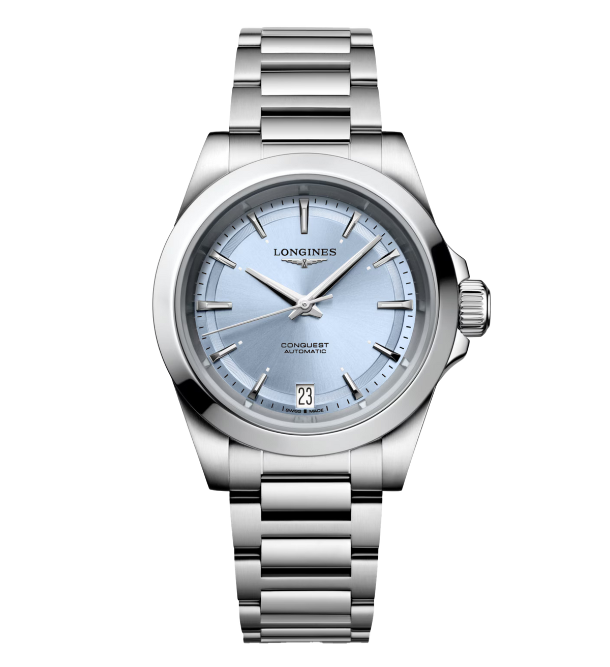LNGS Conquest 34mm Watch with Baby Blue Dial