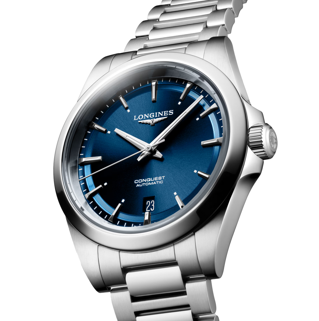 LNGS Conquest 38mm Watch with Stainless Steel Bracelet
