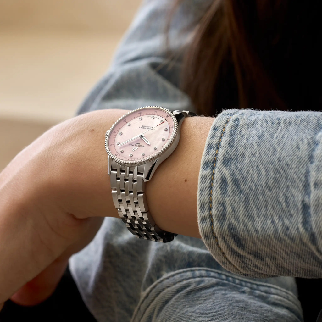 BRT Navitimer 32 Watch with Pink Dial