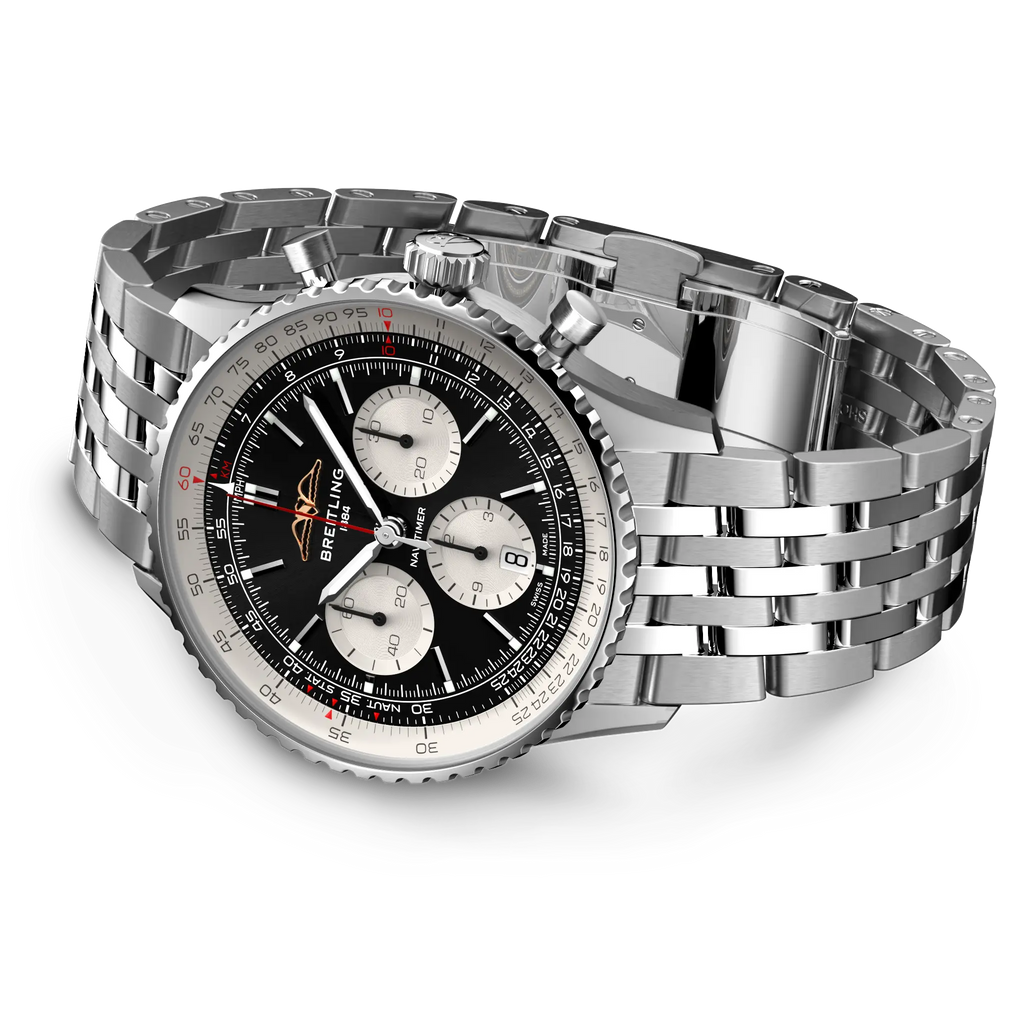 BRT Navitimer B01 Chronograph 43 Watch with Stainless Steel Bracelet