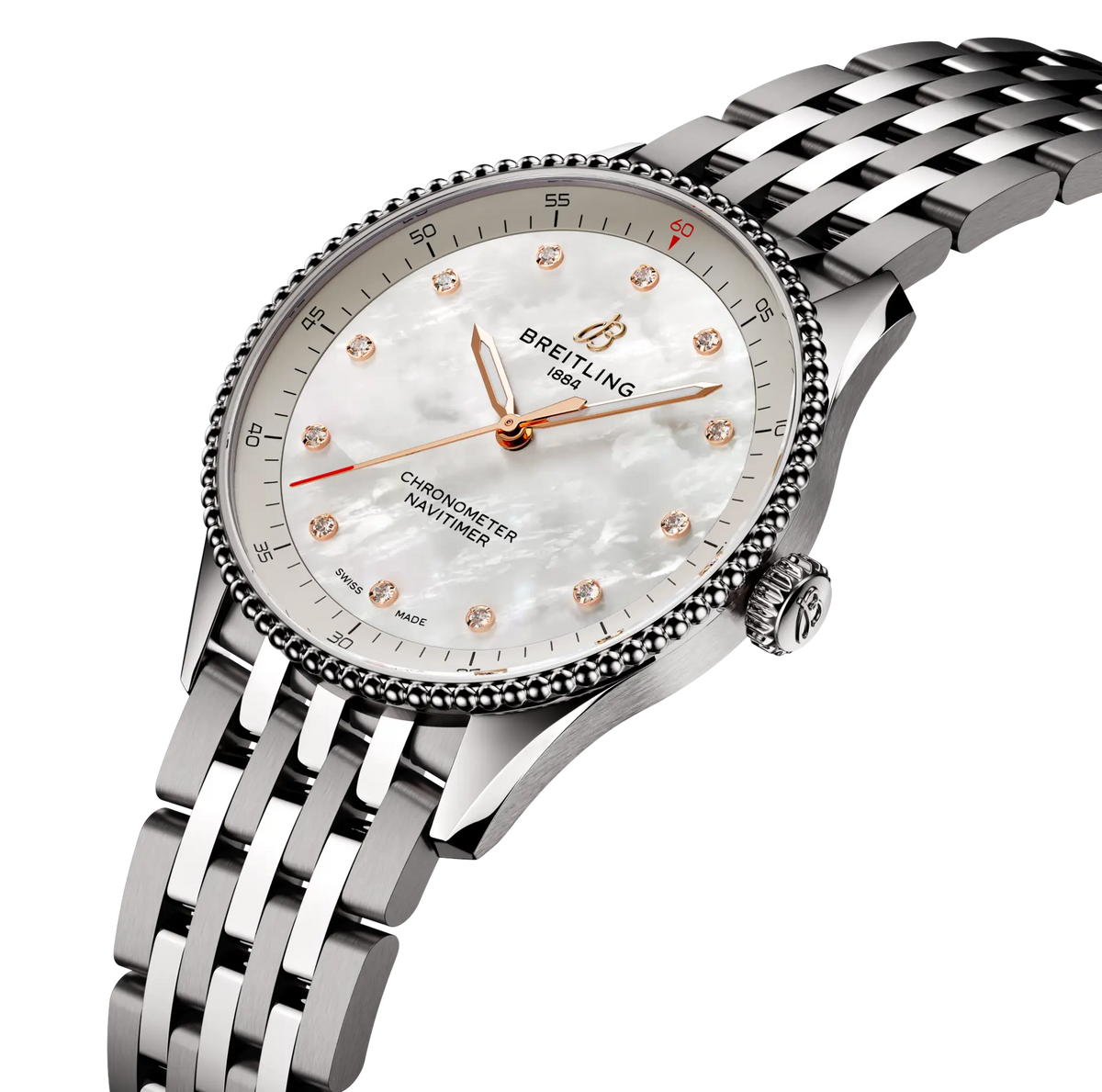 BRT Navitimer 32 Watch with Mother of Pearl Dial