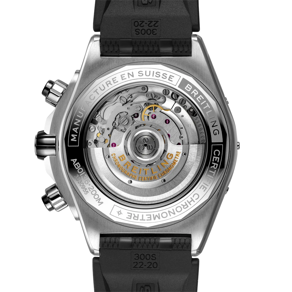 BRT Super Chronomat B01 44 Watch with Black Rubber Strap