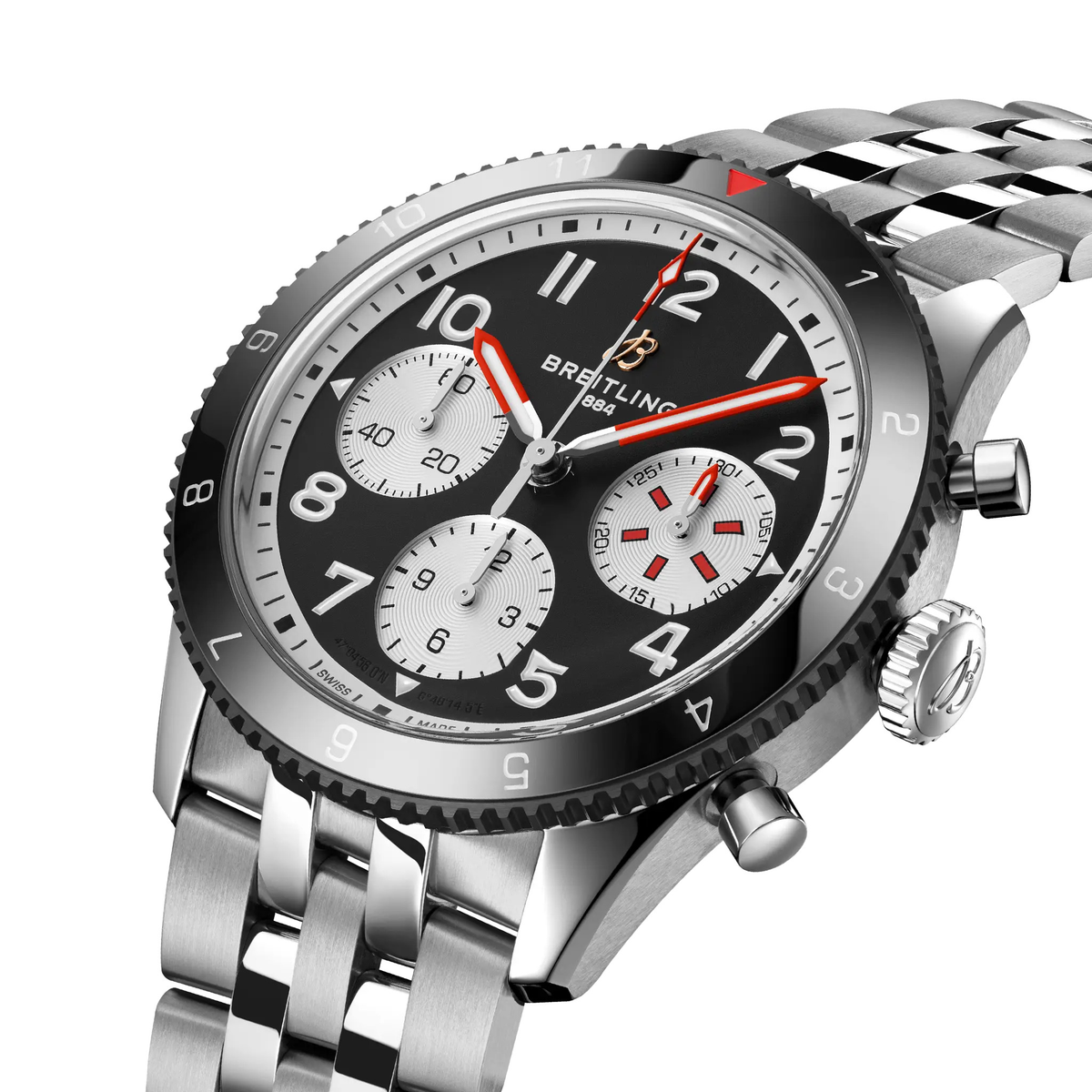 BRT Classic AVI Chronograph 42 Mosquito Watch with Stainless Steel Bracelet