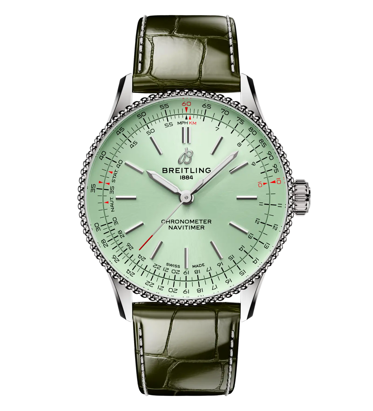 BRT Navitimer Automatic 36 Watch with Green Leather Strap