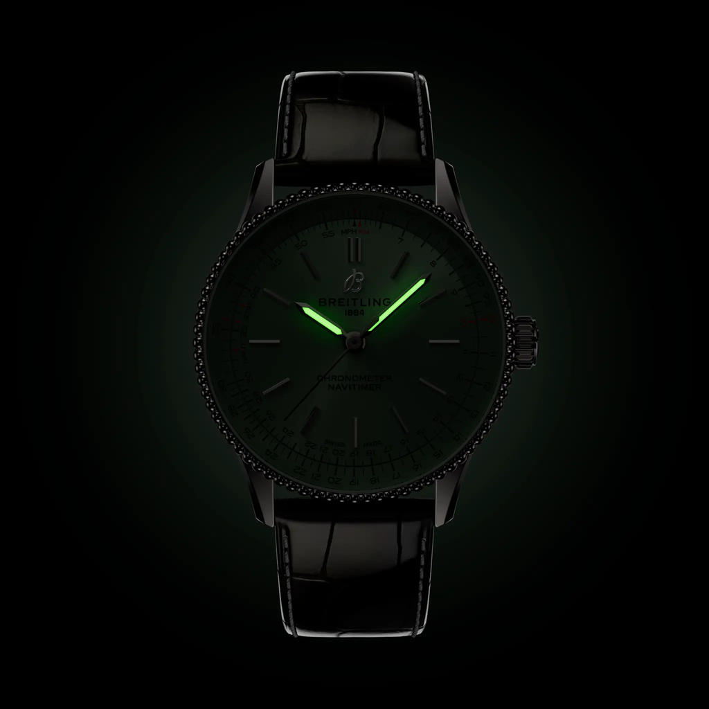 BRT Navitimer Automatic 36 Watch with Green Leather Strap