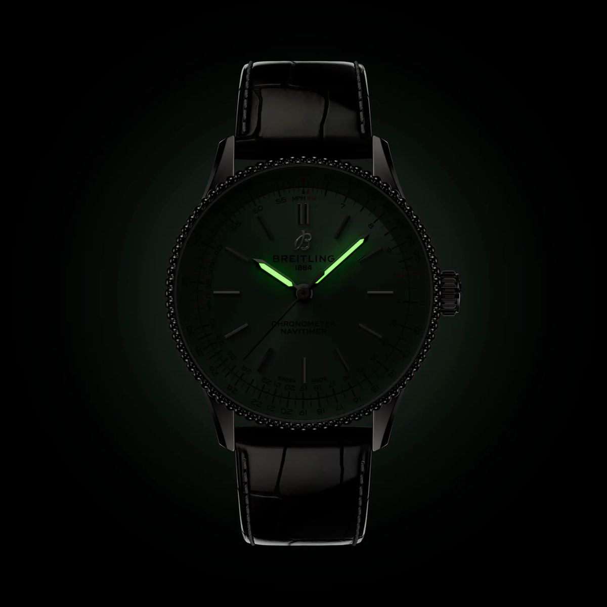 BRT Navitimer Automatic 36 Watch with Green Leather Strap