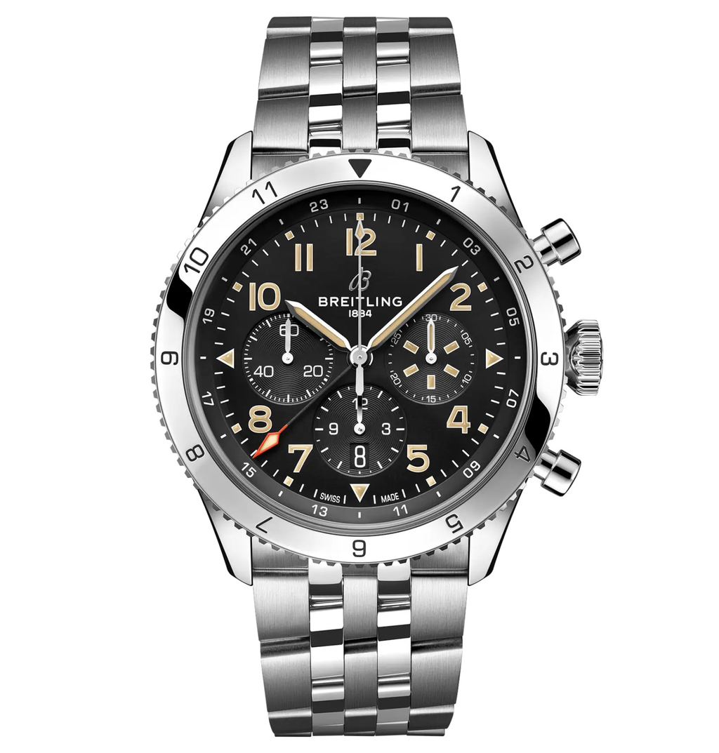 BRT Super AVI B04 Chronograph GMT 46 P-51 Mustang Watch with Stainless Steel Bracelet