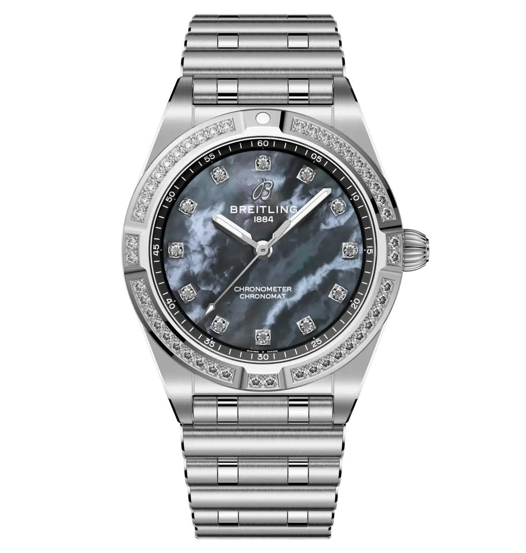 BRT Chronomat 28 Watch with Black Mother of Pearl Dial