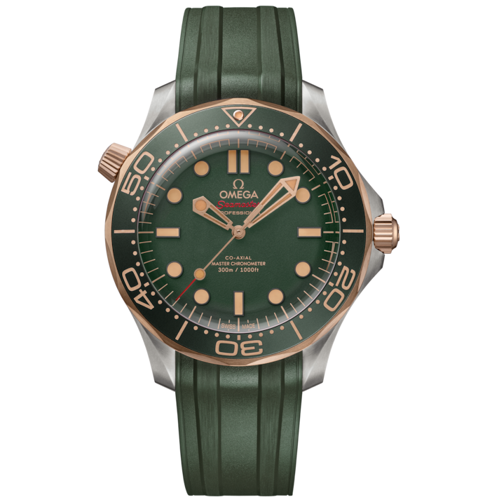 OMG Seamaster Diver 300m, 42mm with Green Rubber Strap