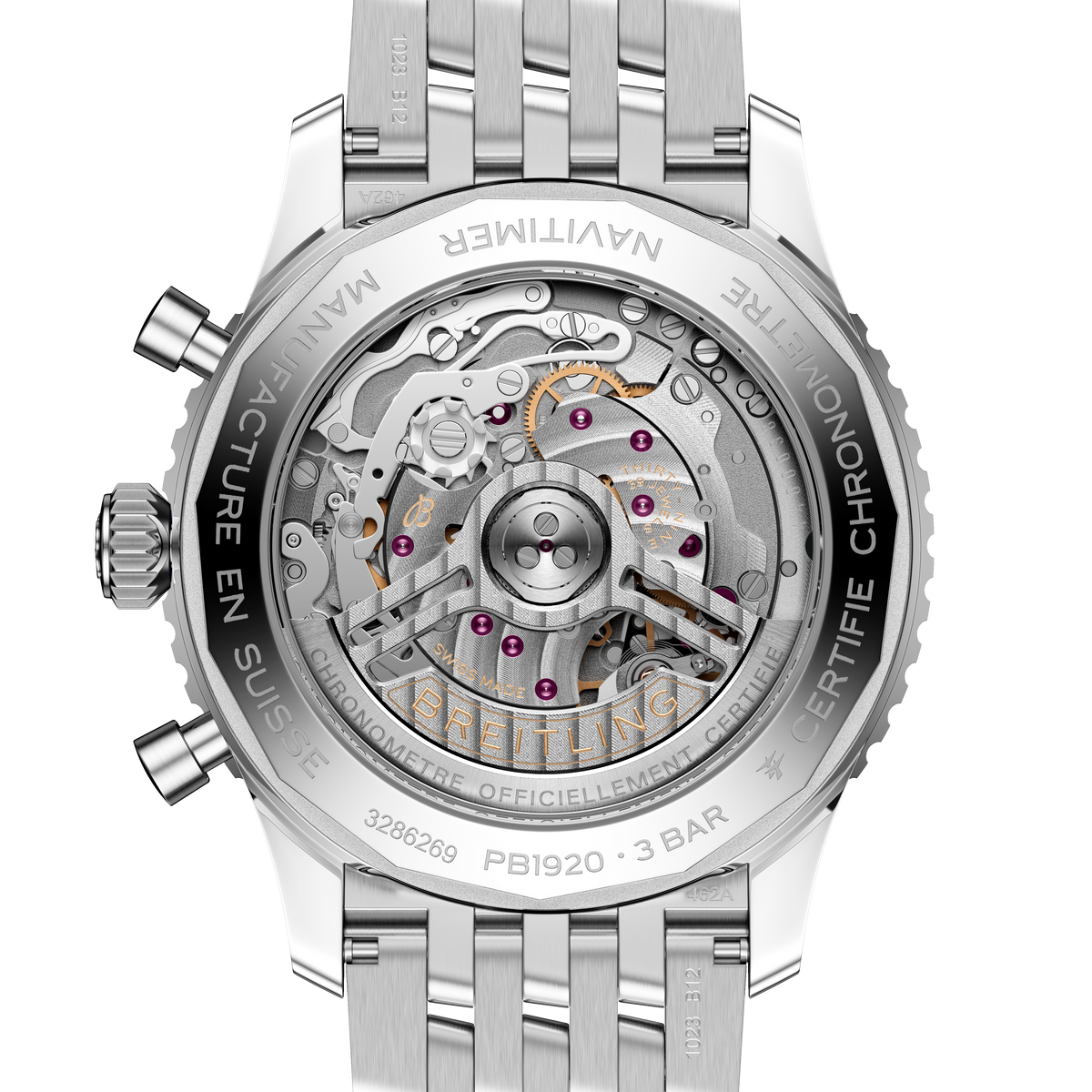 BRT Navitimer B19 Chronograph 43 Perpetual Calendar Watch with Stainless Steel Bracelet