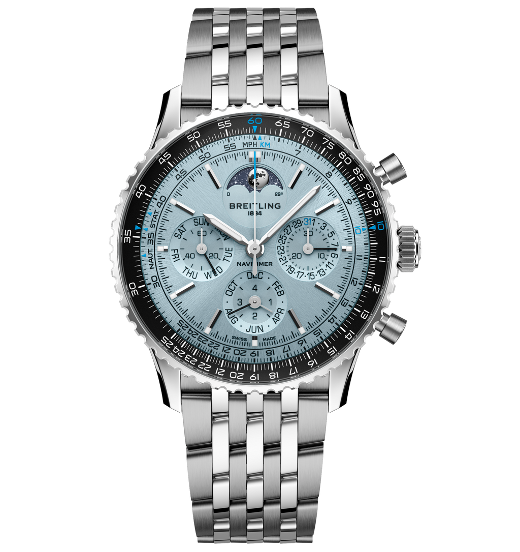 BRT Navitimer B19 Chronograph 43 Perpetual Calendar Watch with Stainless Steel Bracelet