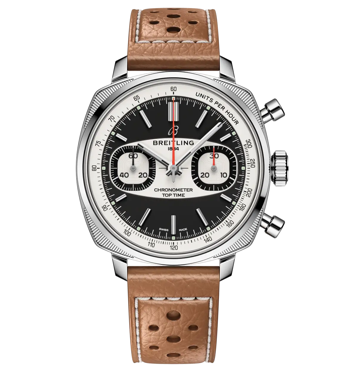 BRT Top Time B01 Racing 38 Watch with Beige Leather Strap, Limited Edition