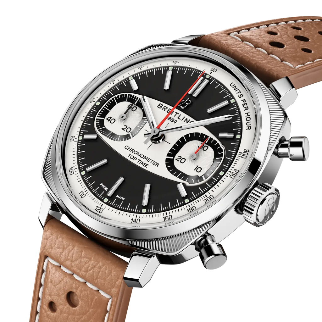 BRT Top Time B01 Racing 38 Watch with Beige Leather Strap, Limited Edition