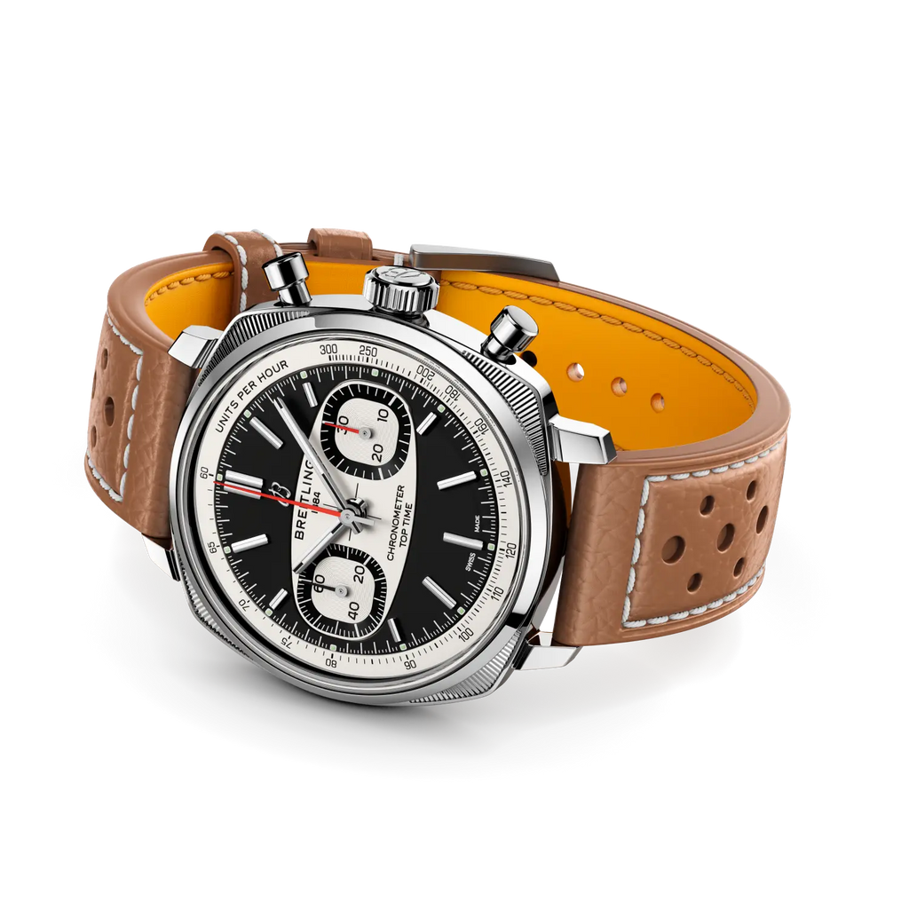 BRT Top Time B01 Racing 38 Watch with Beige Leather Strap, Limited Edition