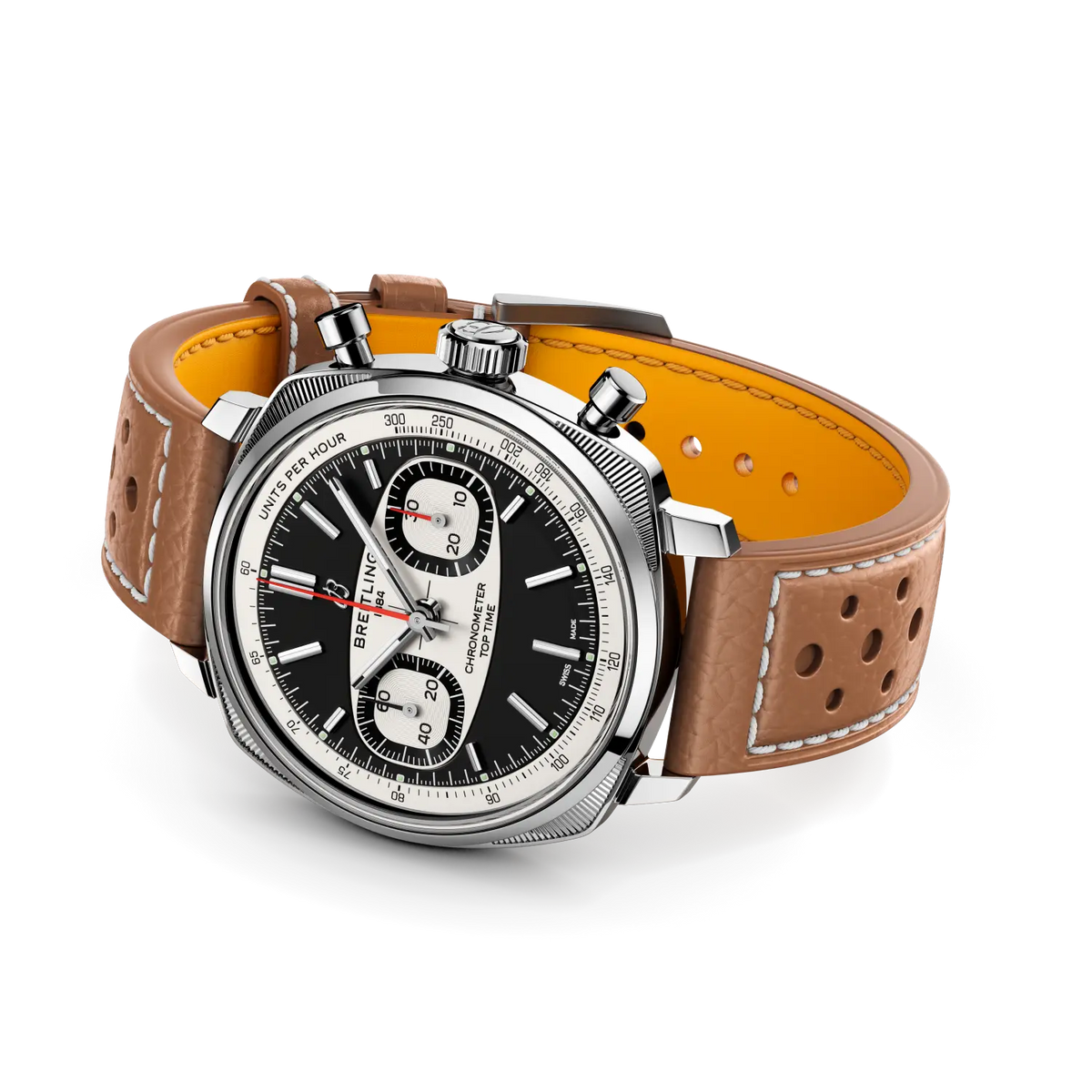 BRT Top Time B01 Racing 38 Watch with Beige Leather Strap, Limited Edition