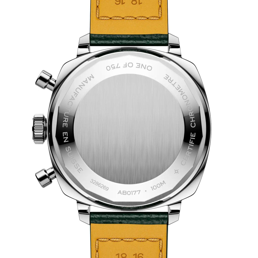 BRT Top Time B01 Racing 38mm Watch with Green Leather Strap, Limited Edition