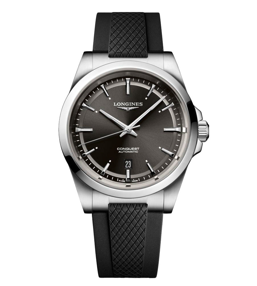 LNGS Conquest 41mm Watch with Black Rubber Strap
