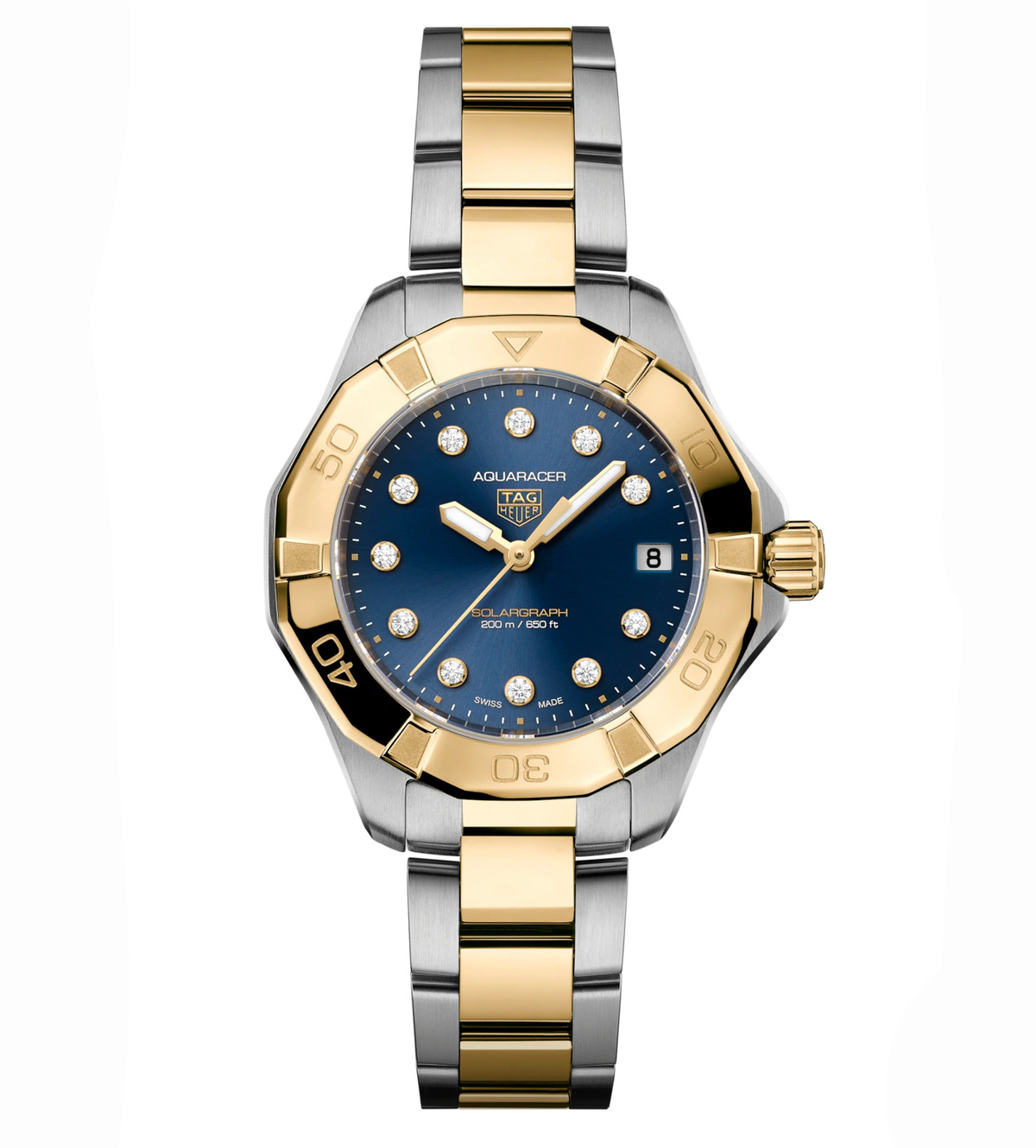 TGHR Aquaracer Professional 200 Solargraph Watch with Diamonds