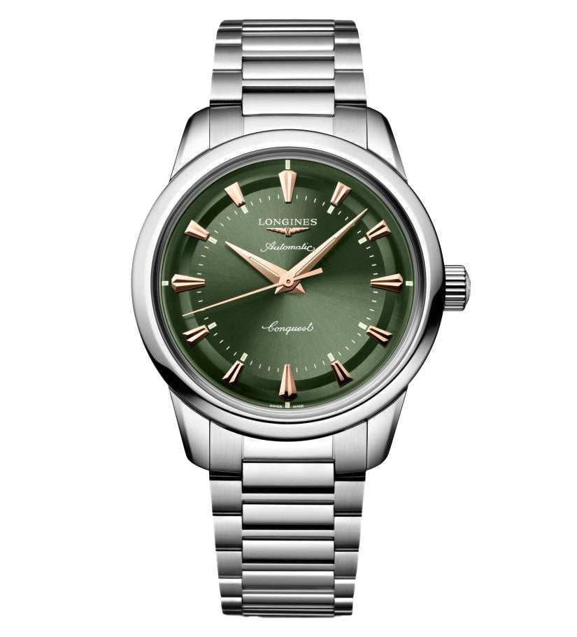 LNGS Conquest Heritage 38mm Watch with Green Dial