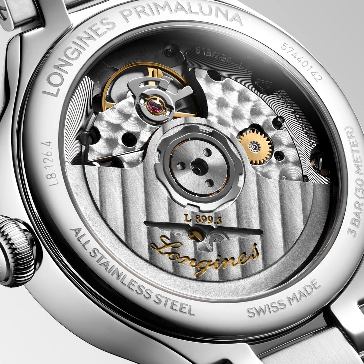 LNGS PrimaLuna Moonphase 34mm Watch with Stainless Steel Bracelet