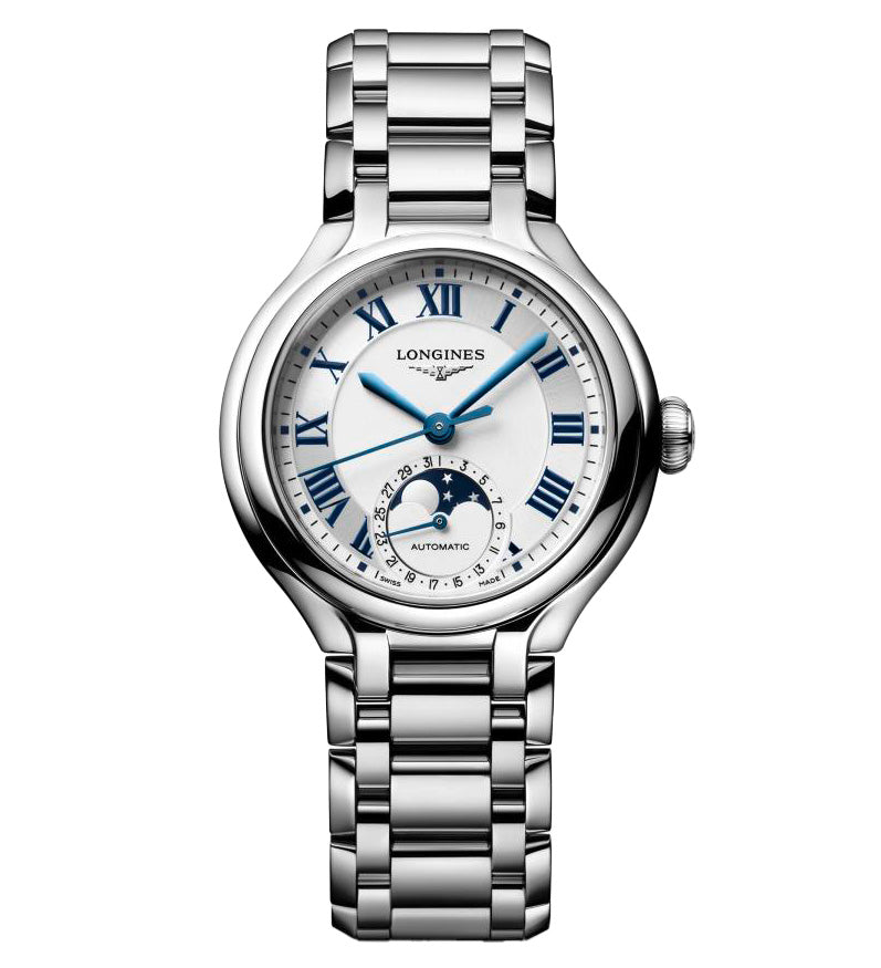 LNGS PrimaLuna Moonphase 34mm Watch with Stainless Steel Bracelet