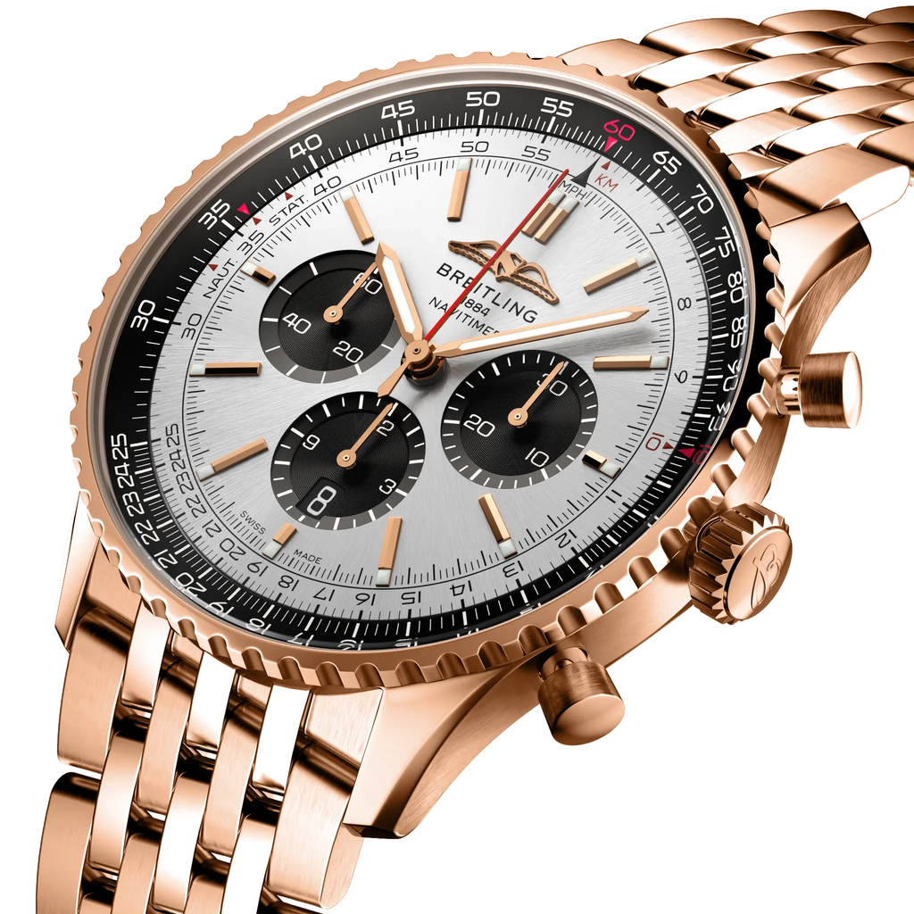 BRT Navitimer B01 Chronograph 46 Watch with 18K Red Gold Bracelet