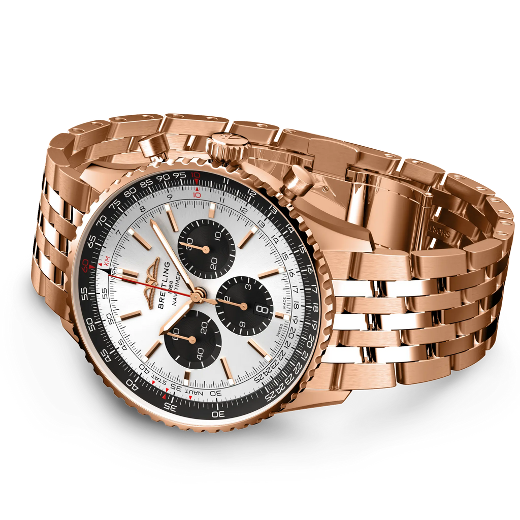BRT Navitimer B01 Chronograph 46 Watch with 18K Red Gold Bracelet