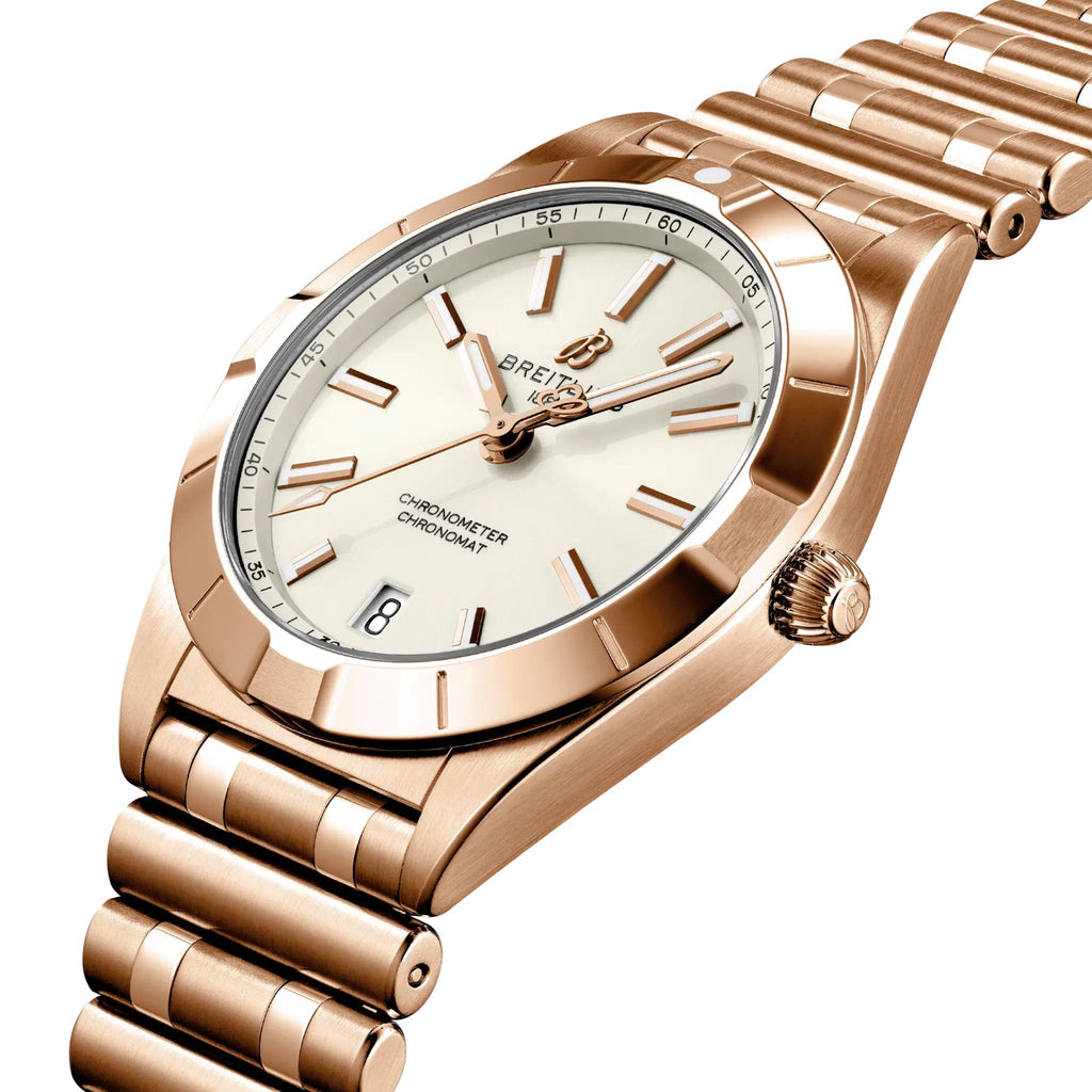 BRT Chronomat 32mm Watch with 18K Red Gold Bracelet