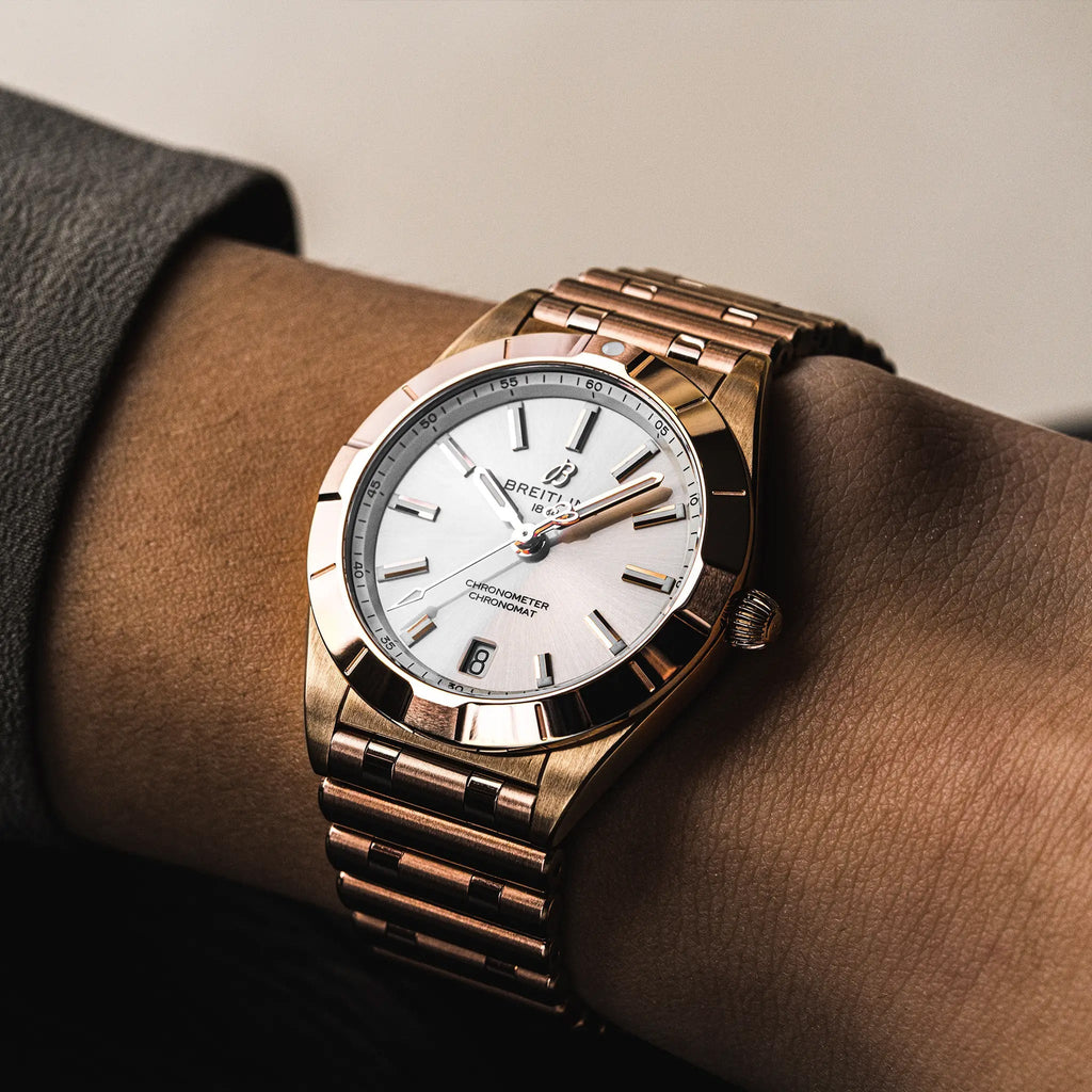 BRT Chronomat 32mm Watch with 18K Red Gold Bracelet