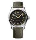 LNGS Spirit Pilot 39mm Watch with Green Rubber Strap