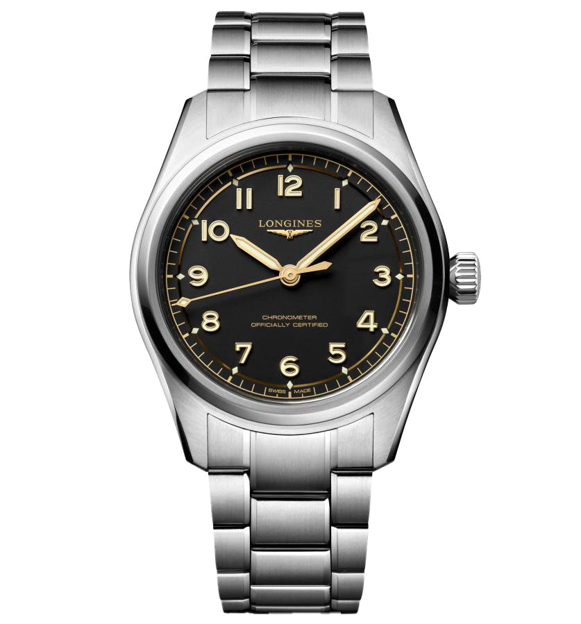 LNGS Spirit Pilot 39mm Watch with Stainless Steel Bracelet