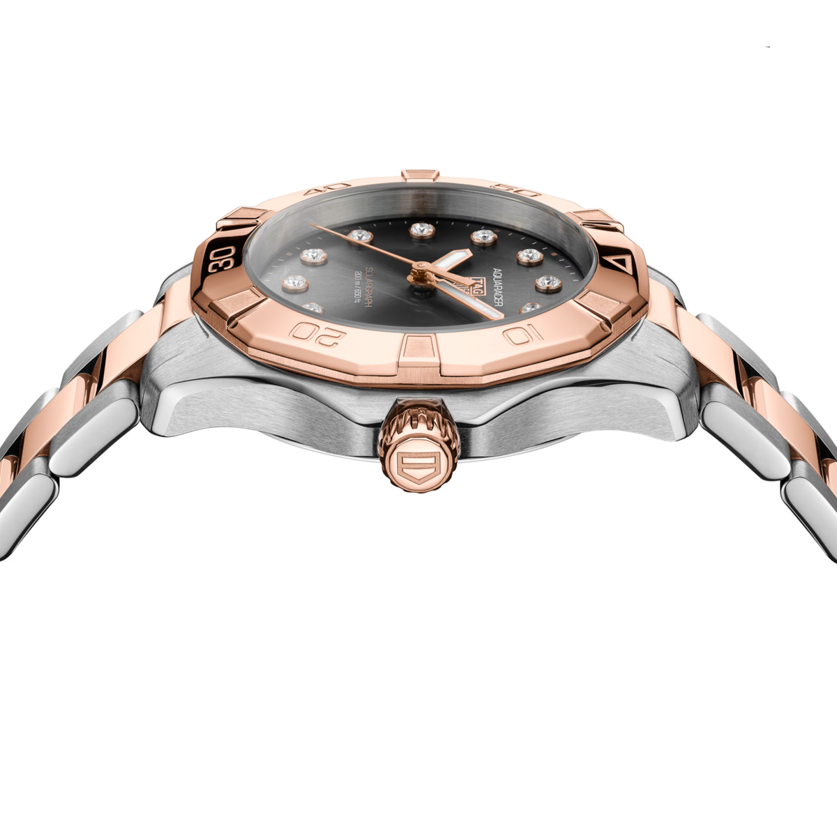 TGHR Aquaracer Professional 200 Solargraph Watch with Diamond Dial