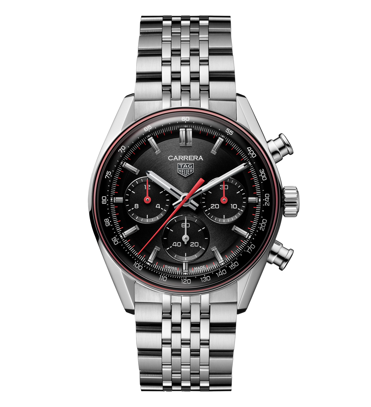 TGHR Carrera Chronograph Watch with Stainless Steel Bracelet