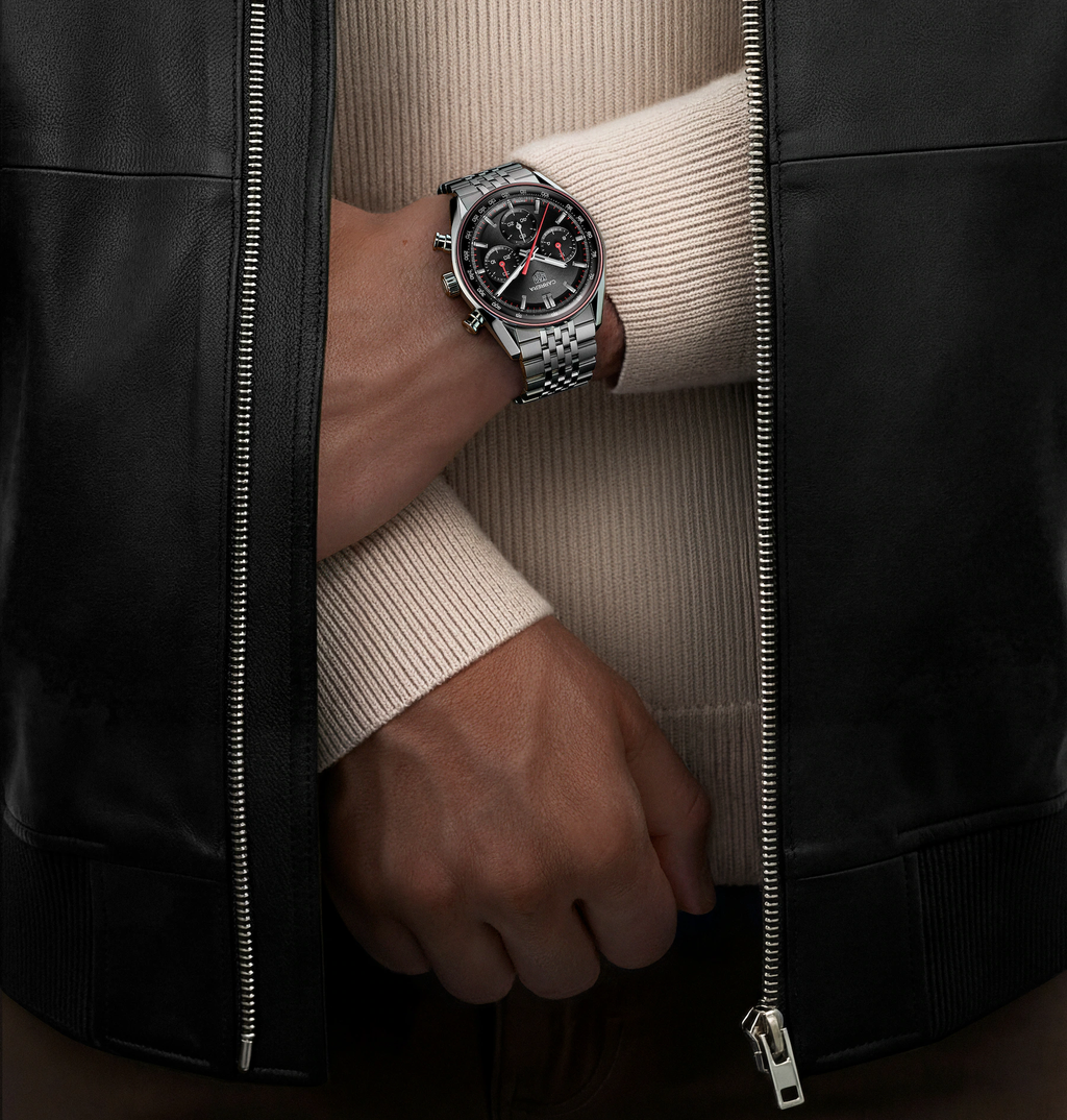 TGHR Carrera Chronograph Watch with Stainless Steel Bracelet
