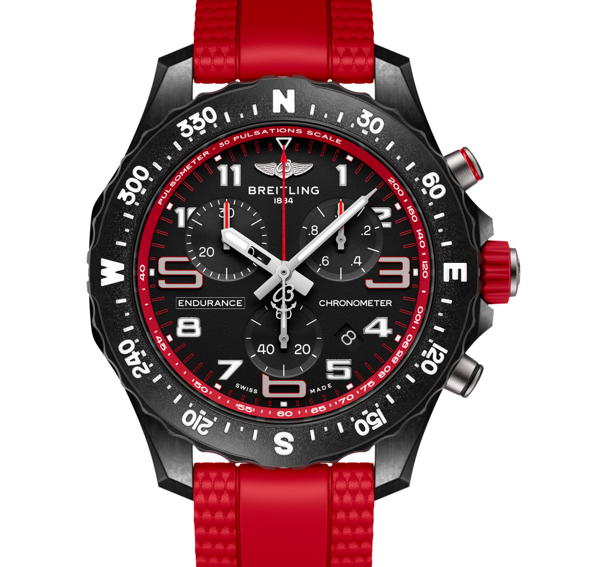 BRT Endurance Pro 38 Watch with Red Strap