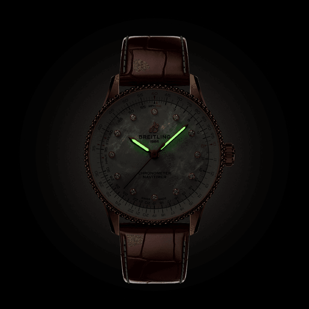 BRT Navitimer Automatic 36 Watch with Brown Leather Strap