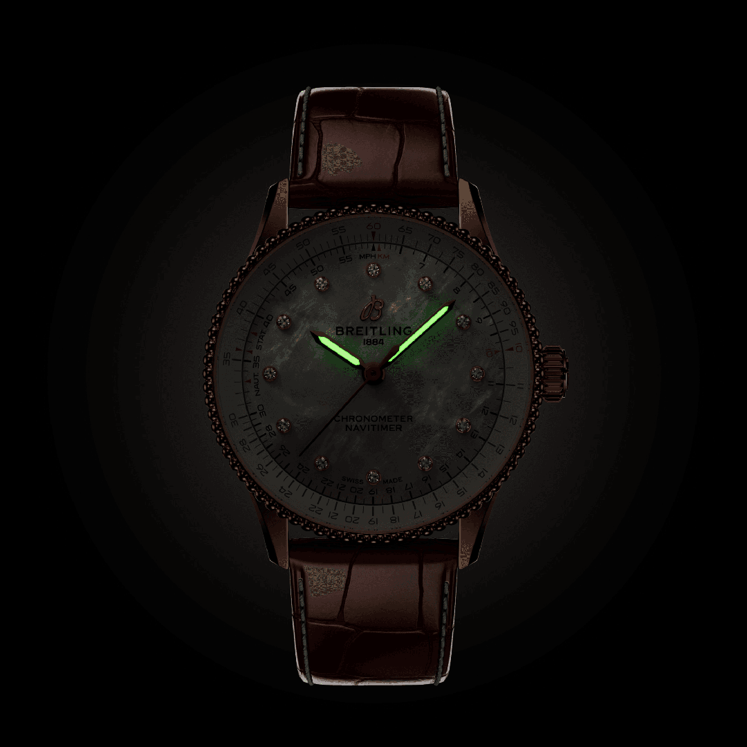 BRT Navitimer Automatic 36 Watch with Brown Leather Strap
