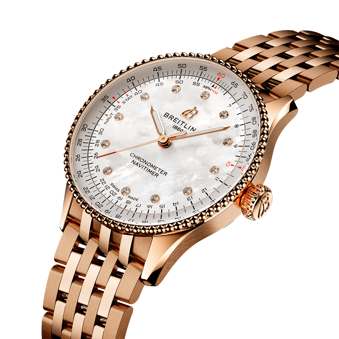 BRT Navitimer Automatic 36 Watch with Mother of Pearl Dial