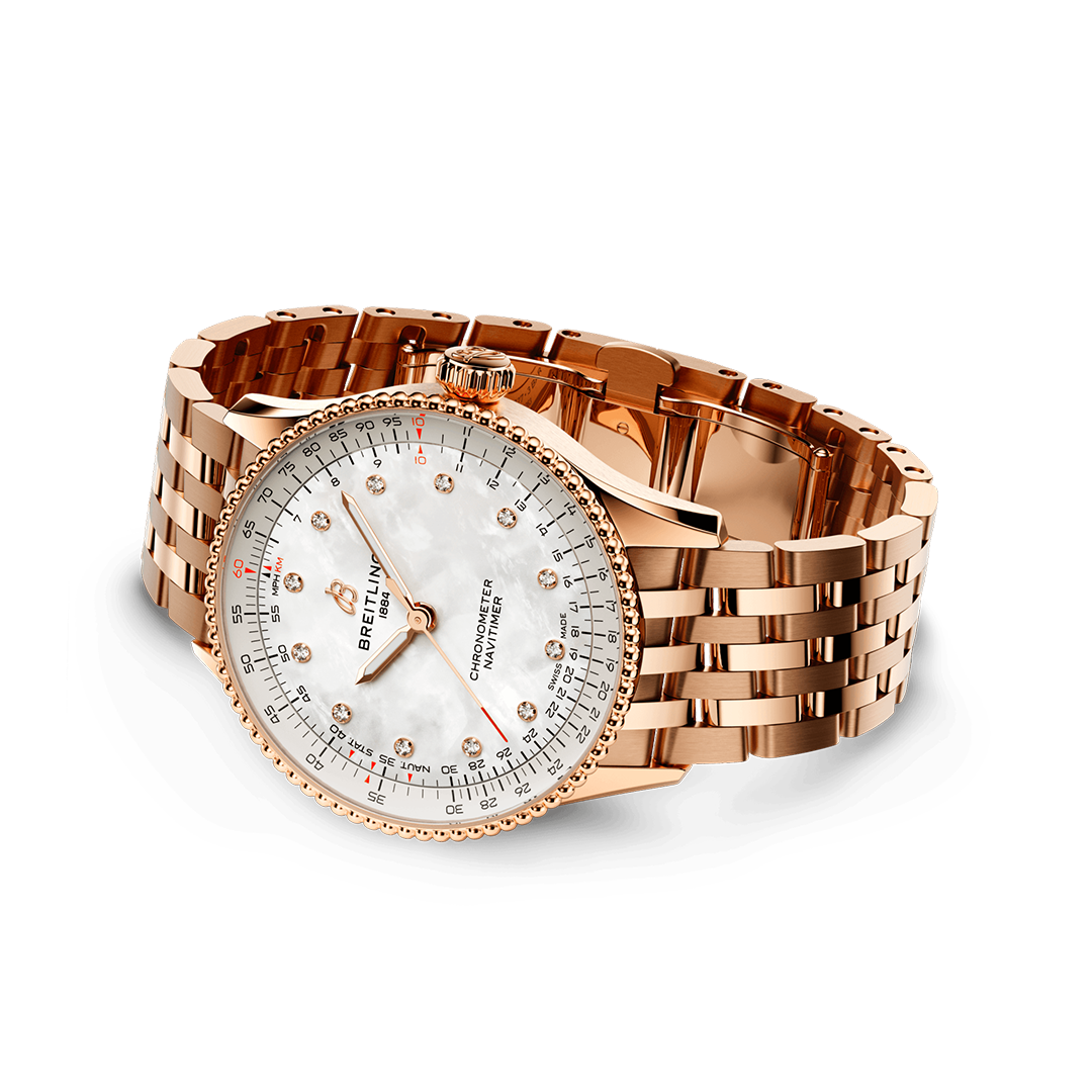 BRT Navitimer Automatic 36 Watch with Mother of Pearl Dial