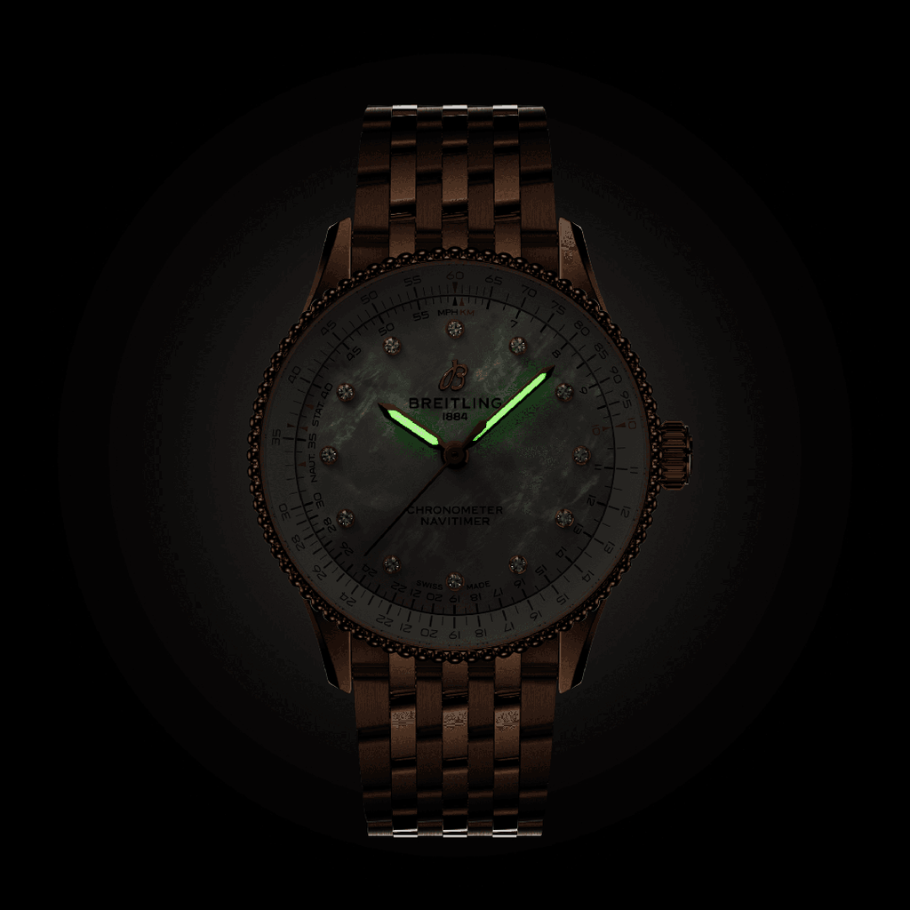 BRT Navitimer Automatic 36 Watch with Mother of Pearl Dial