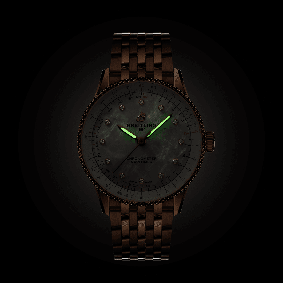 BRT Navitimer Automatic 36 Watch with Mother of Pearl Dial