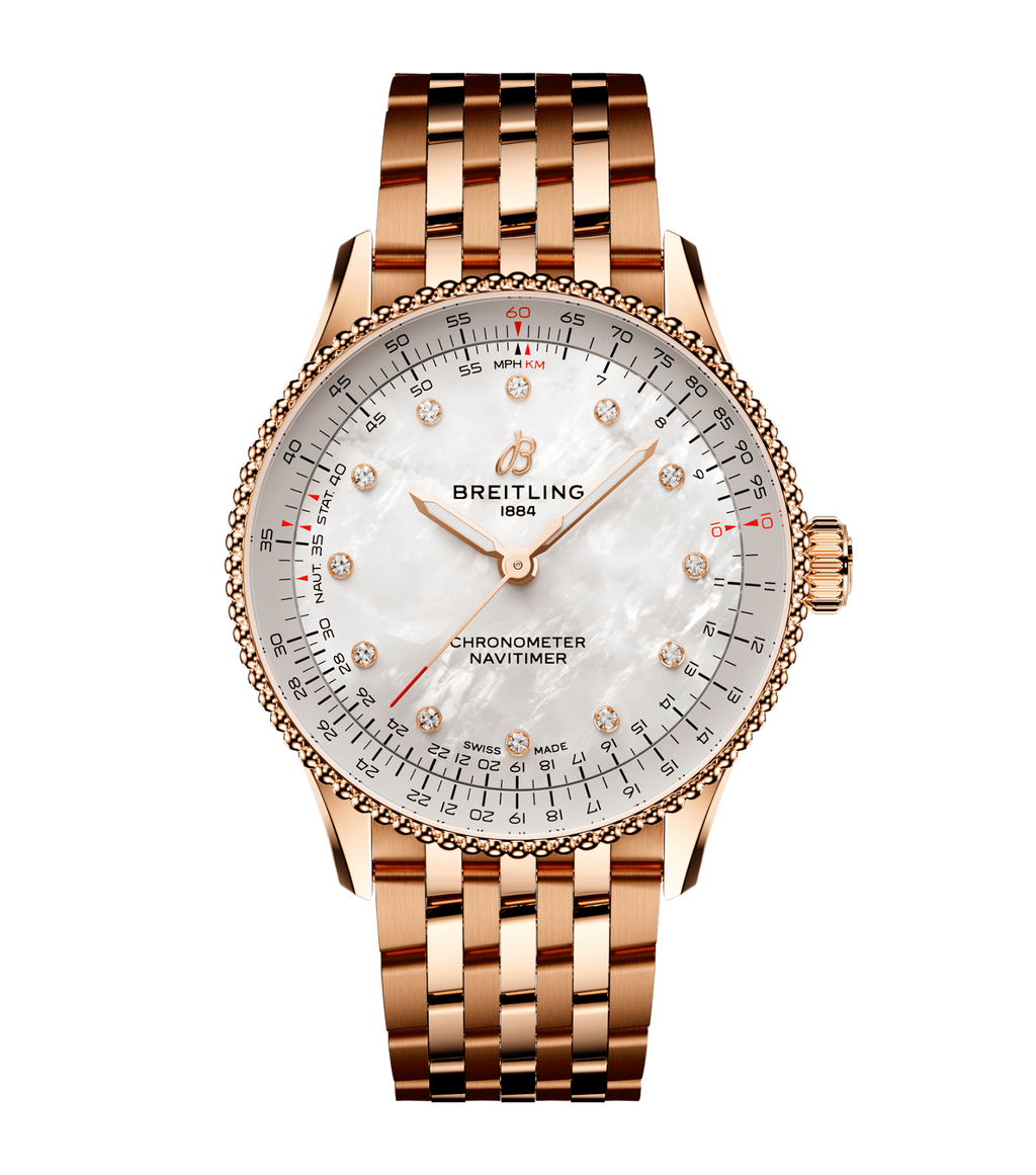 BRT Navitimer Automatic 36 Watch with Mother of Pearl Dial