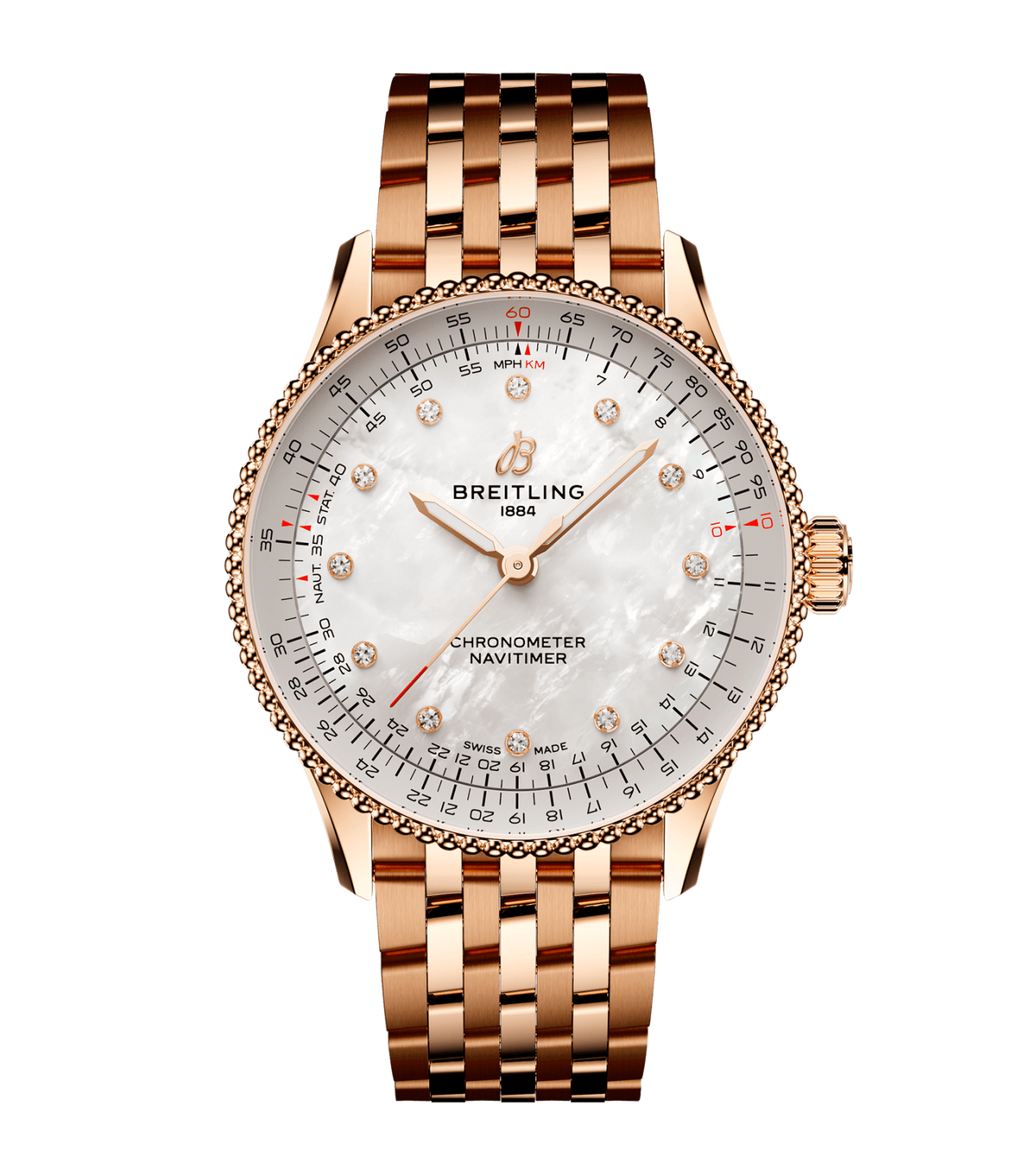 BRT Navitimer Automatic 36 Watch with Mother of Pearl Dial