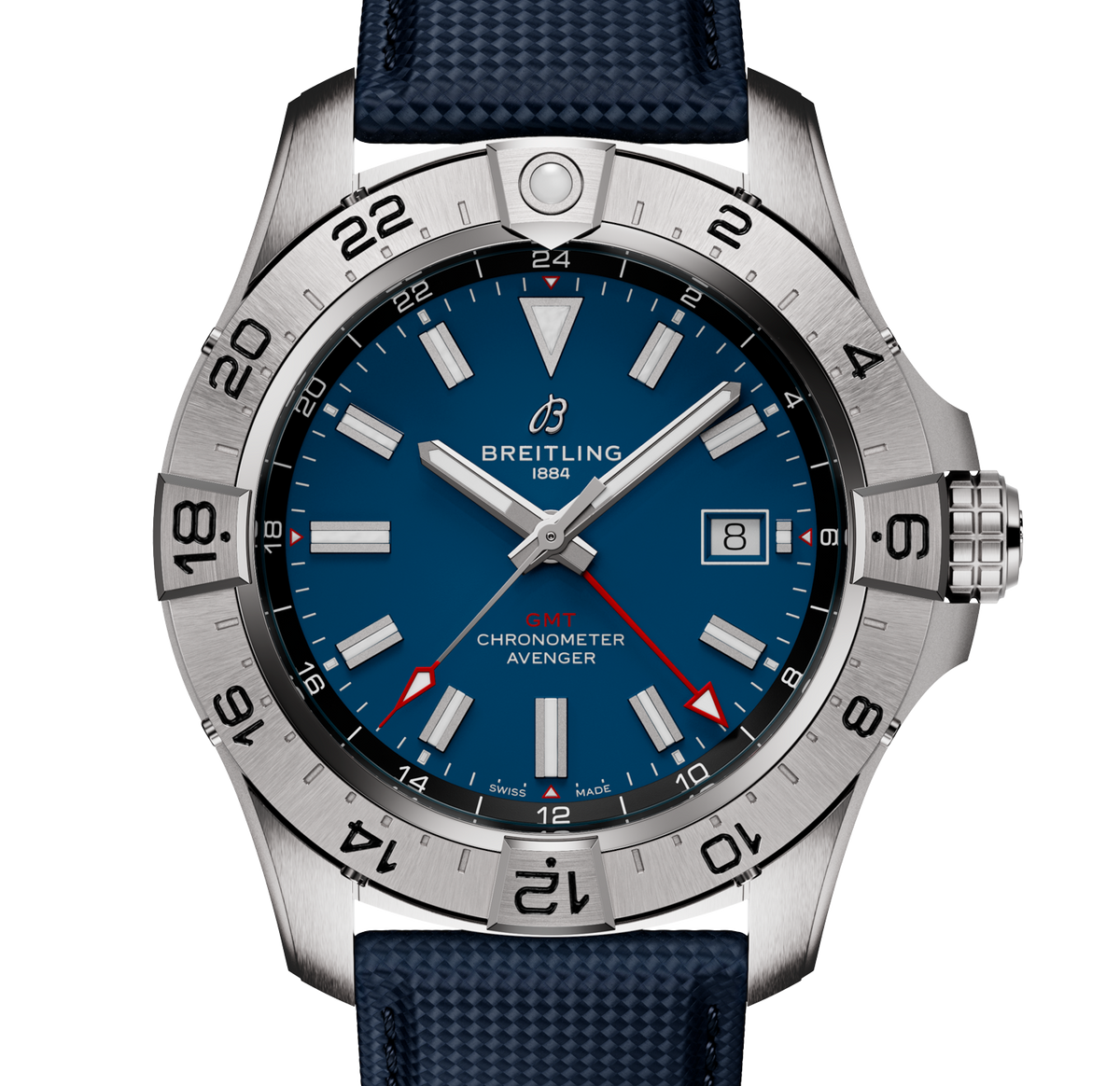BRT Avenger Automatic GMT 44mm Watch with Blue Strap