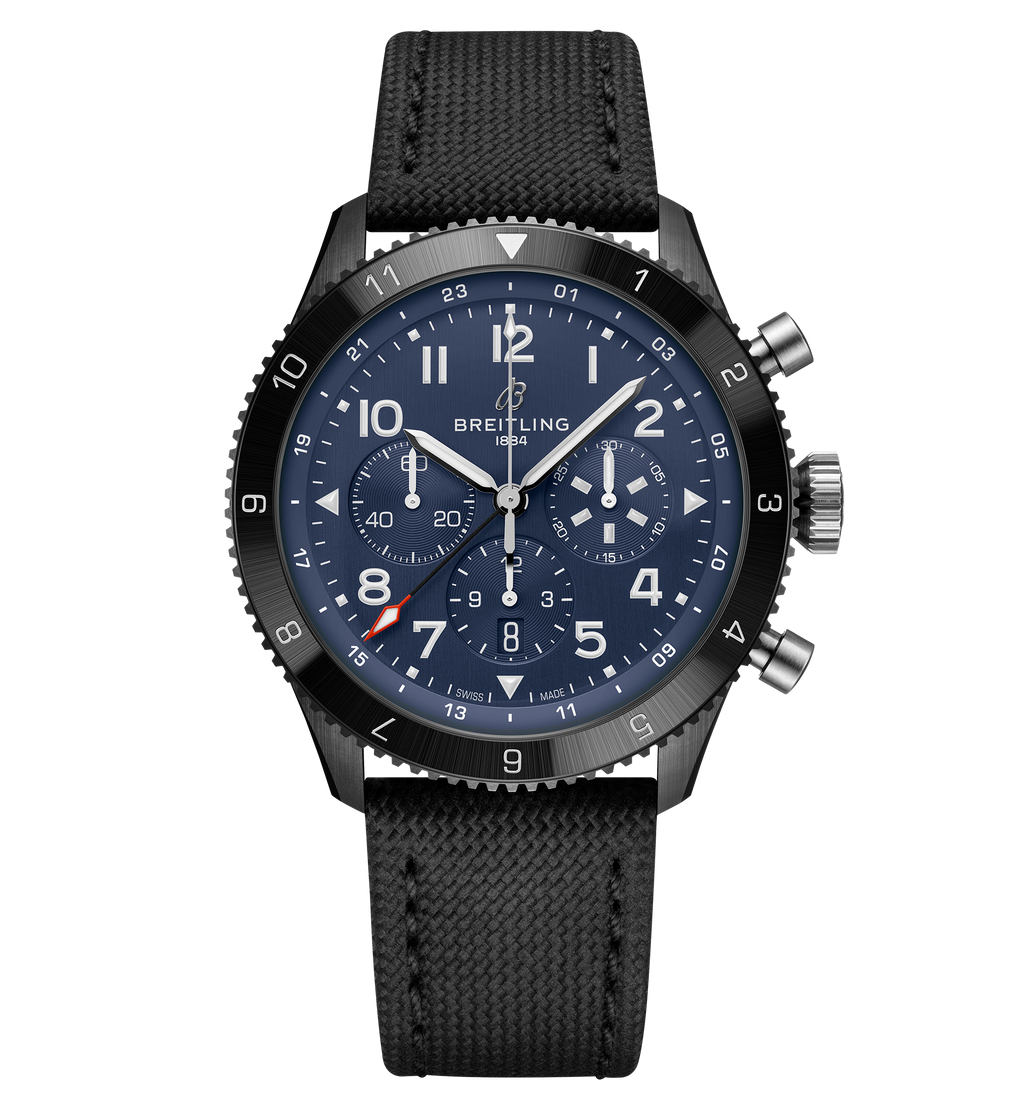 BRT Super AVI B04 Chronograph GMT 46 Tribute To Vought F4U Corsair with Black Strap