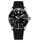 BRT Superocean Heritage B31 Automatic 42 Watch with Black Mesh Rubber Strap